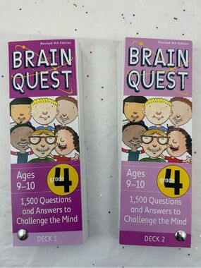 Brain Quest Grade 4 Cards (Ages 9-10) Deck 1&2 (2 pack)